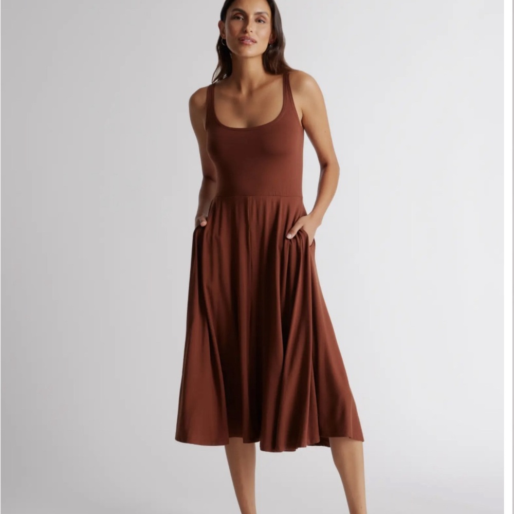Quince Tencel Jersey Fit & Flare dress